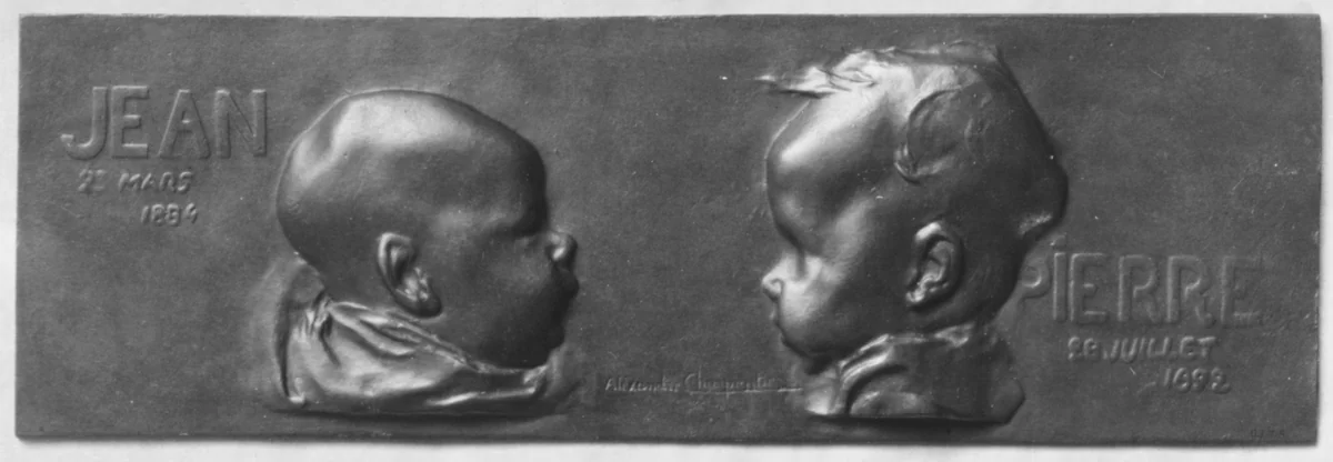Jean and Pierre Charpentier, the Artist's Sons by Alexandre-Louis-Marie Charpentier, metalwork, 1899-1903