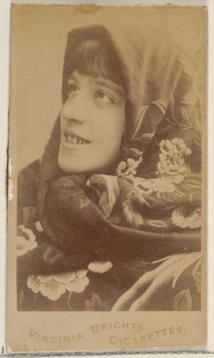From the Actors and Actresses series (N45, Type 5) for Virginia Brights Cigarettes by Allen & Ginter, photograph, 1885-1891