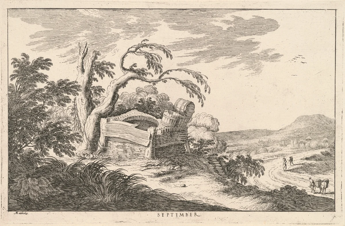 September by Ludovico Mattioli, print, 1662-1747