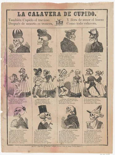 Cupid's Skeleton by José Guadalupe Posada, print, 1887-1897