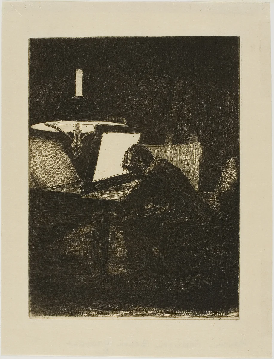 François Bonvin Etching by François Bonvin, print, 1861