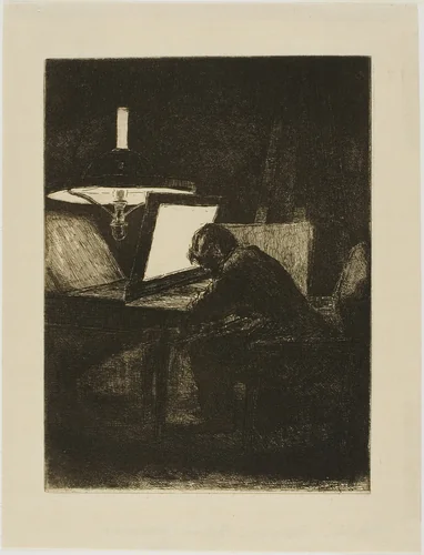 François Bonvin Etching by François Bonvin, print, 1861