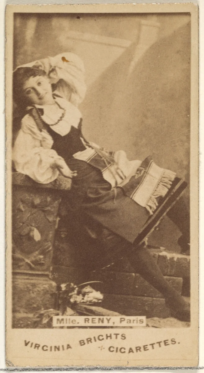 Mlle. Reny, Paris, from the Actors and Actresses series (N45, Type 1) for Virginia Brights Cigarettes by Allen & Ginter, photograph, 1885-1891
