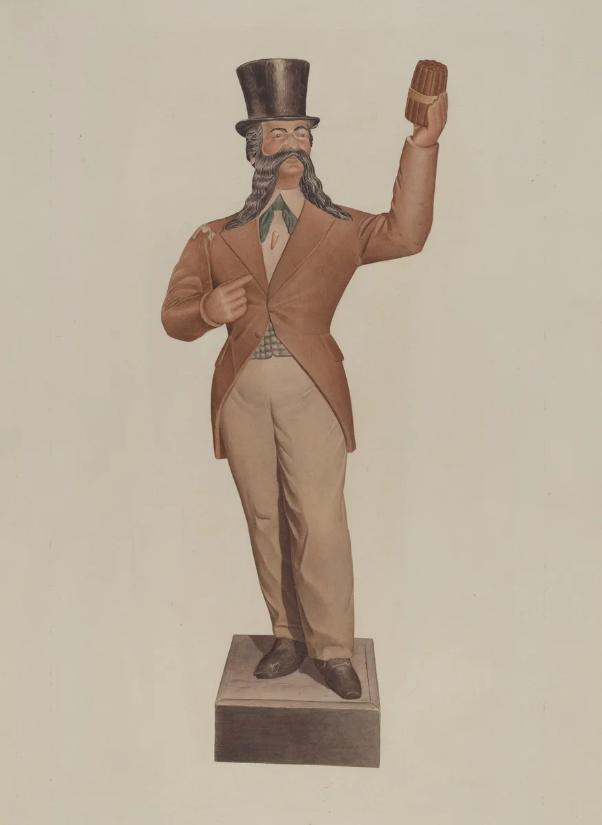 Cigar Store Figure by Albert Ryder, index of american design, 1939