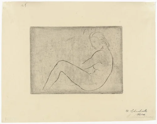 Reclining Girl (Sea Mood) [Ruhendes Mädchen (Meeresstimmung)] by Wilhelm Lehmbruck, print, 1910
