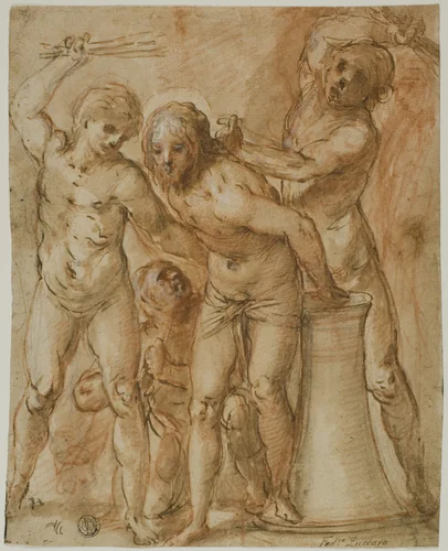 Flagellation of Christ by Giuseppe Cesari, drawing, 1588-1640