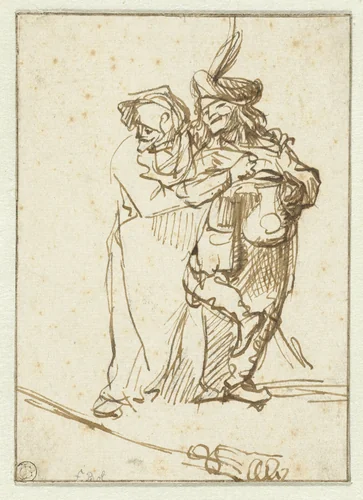Merry Couple by anonymous, drawing, 1635