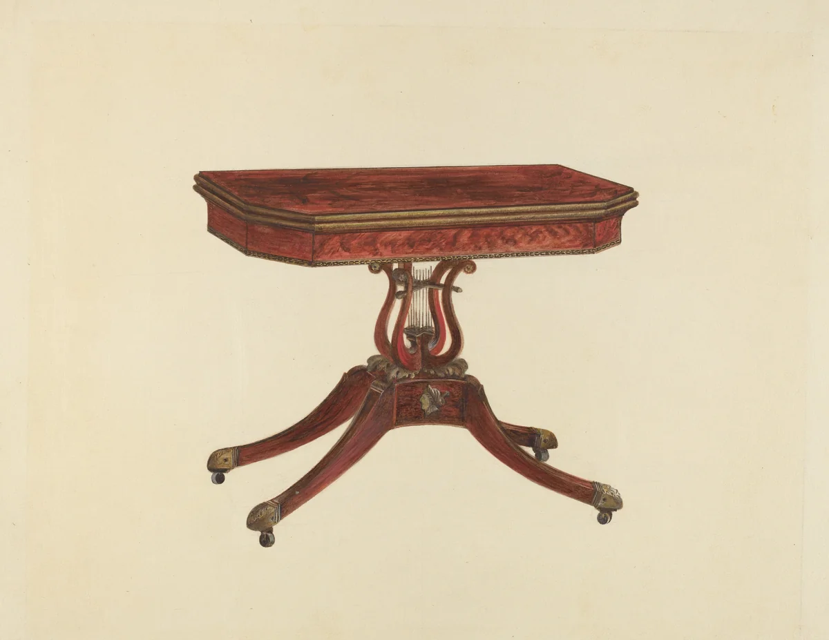 Card Table by Anna Aloisi, index of american design, 1936