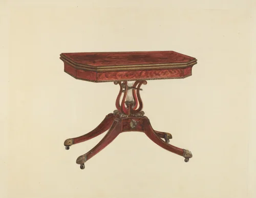 Card Table by Anna Aloisi, index of american design, 1936