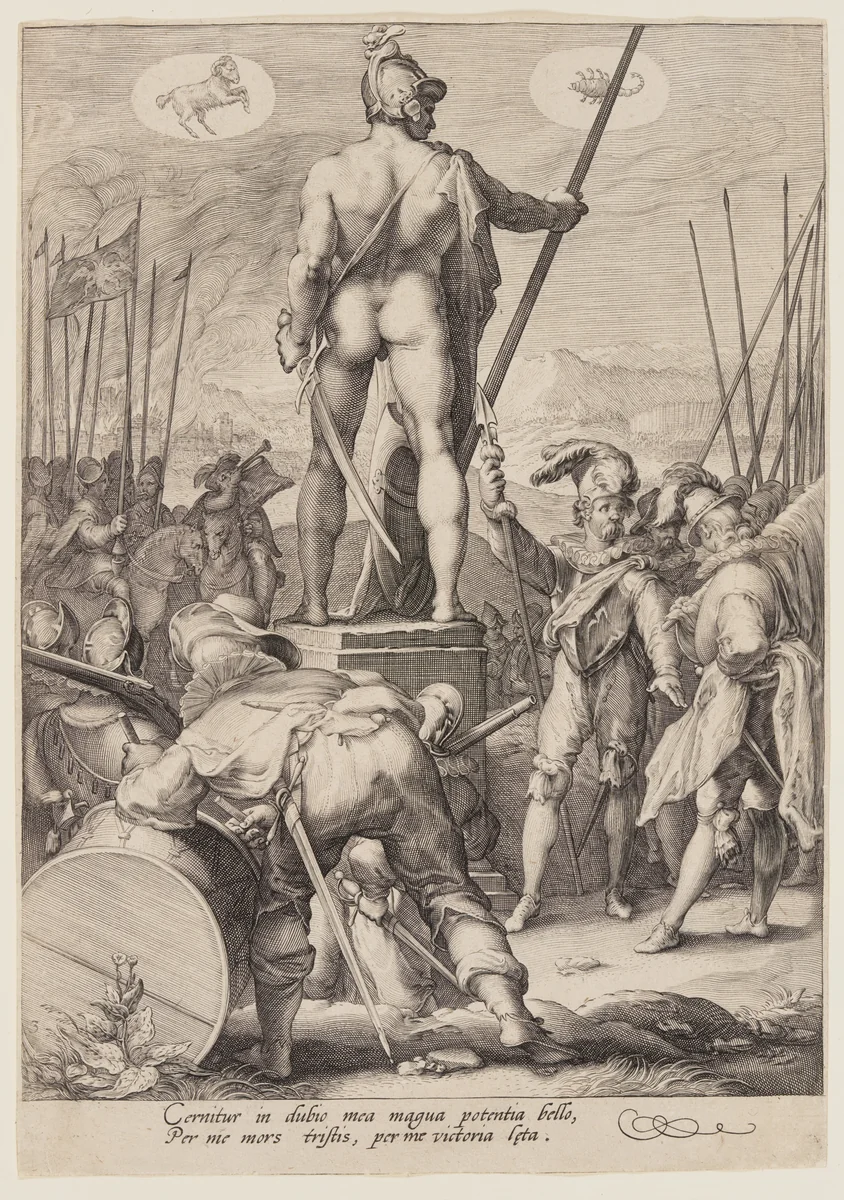 Mars Presiding over the Arts of War, from Seven Planetary Gods by Jan Saenredam, print, 1596