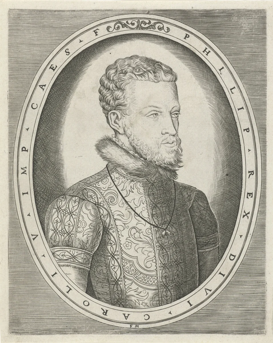 Portret van Karel V van Habsburg of Filips II van Spanje by Unknown, print, 1546-1562