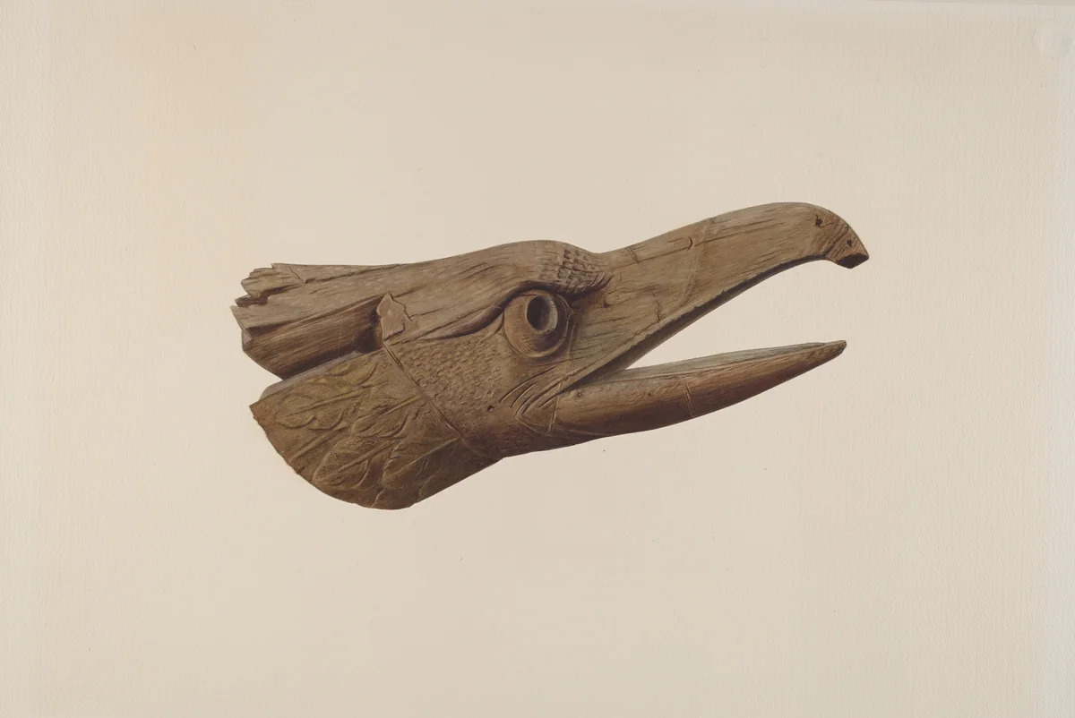 Carved Eagle Head by Lucille Chabot, index of american design, 1937
