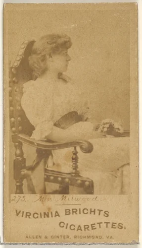 Card 273, Miss Milwood, from the Actors and Actresses series (N45, Type 1) for Virginia Brights Cigarettes by Allen & Ginter, photograph, 1885-1891