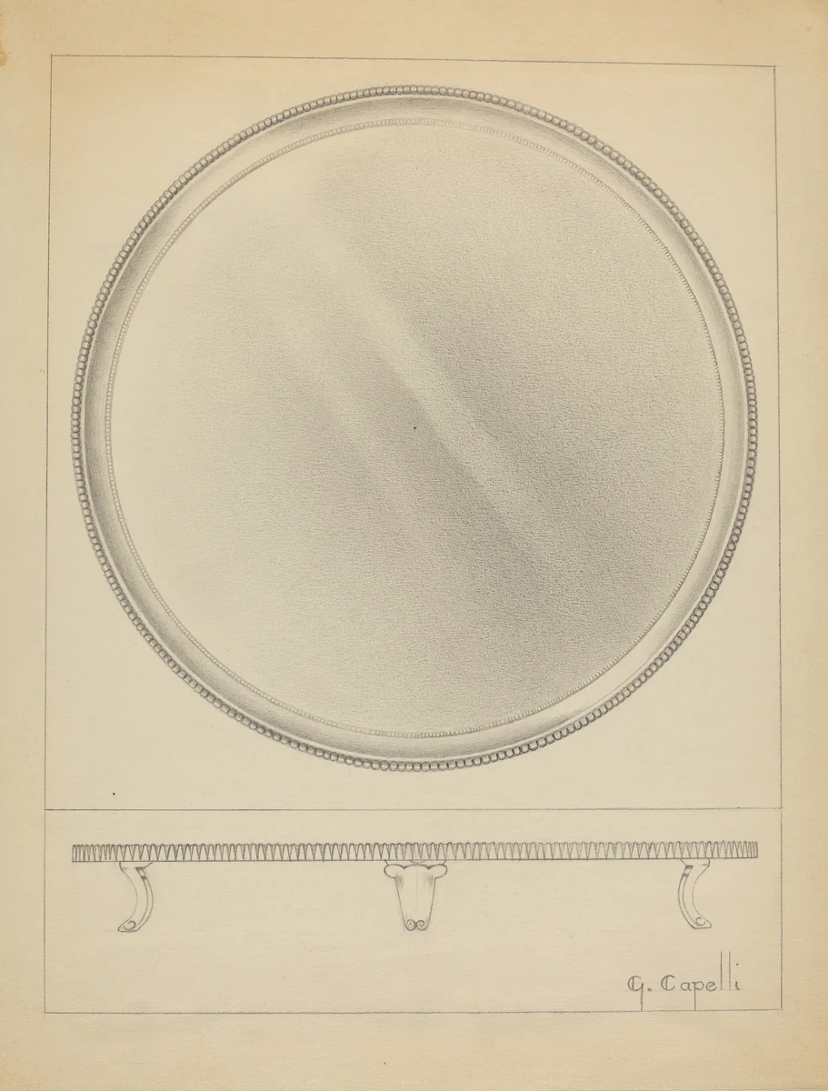 Silver Tray by Giacinto Capelli, index of american design, 1936