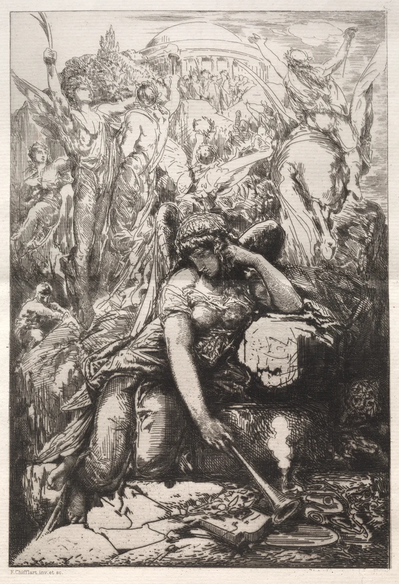 Melancholy by Nicolas-François Chifflart, print, 1877