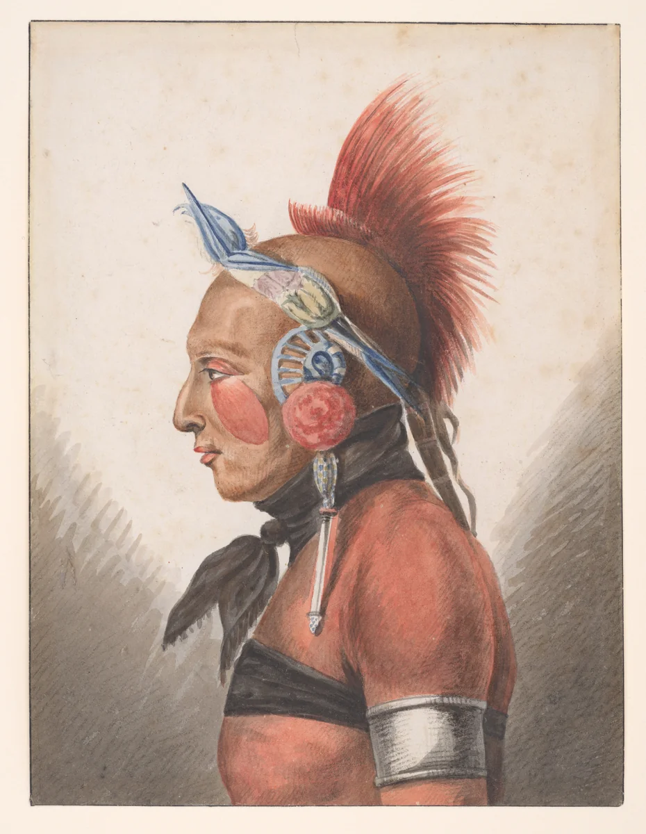 An Osage Warrior by Pavel Svinin, artwork, 1811-1816
