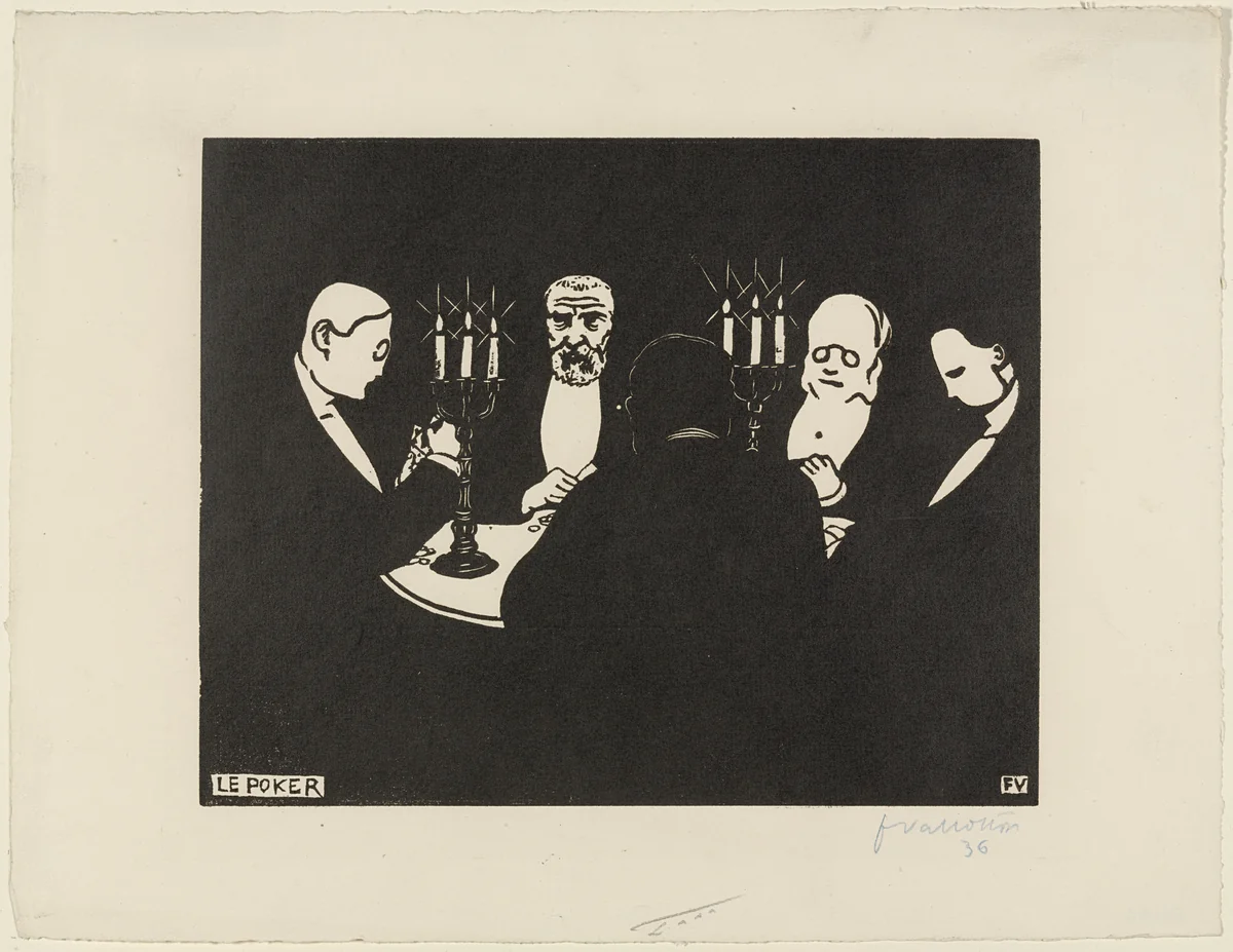 Poker (Le Poker) by Félix Vallotton, print, 1896