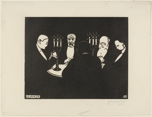 Poker (Le Poker) by Félix Vallotton, print, 1896