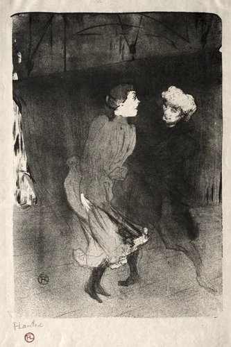 Emilienne d'Alecon and Mariquita of the Follies-Bergère by Henri de Toulouse-Lautrec, print, 1893