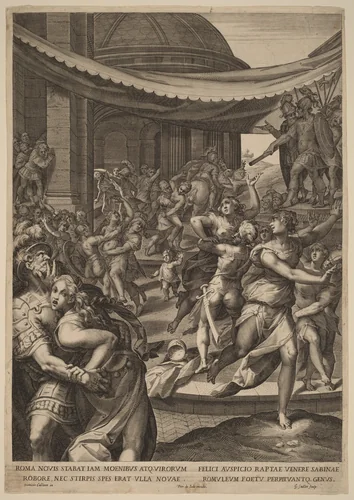The Rape of the Sabines by Aegidius Sadeler II, print, 1570-1629
