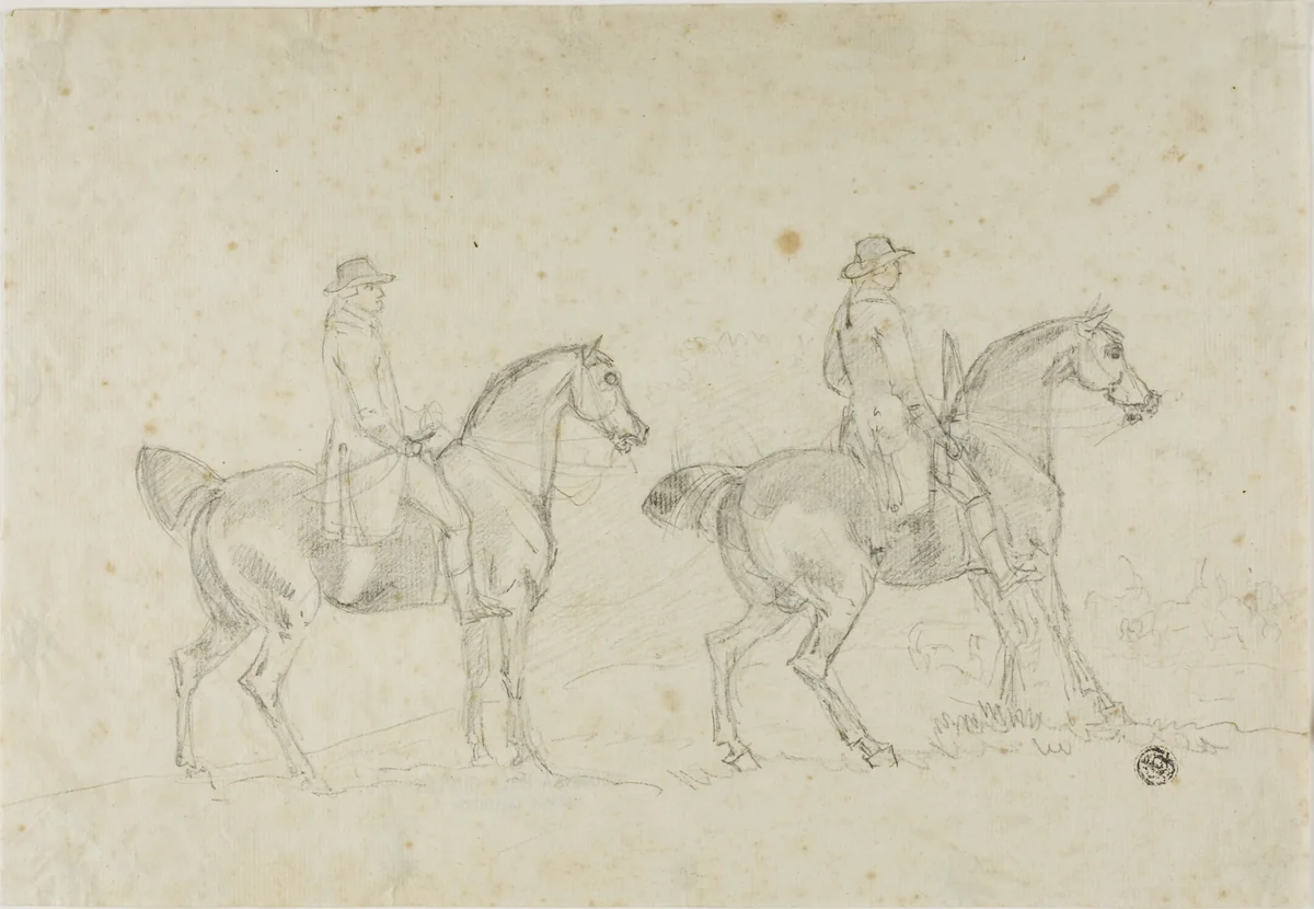 Two Riders by Sawrey Gilpin, drawing, 1753-1807