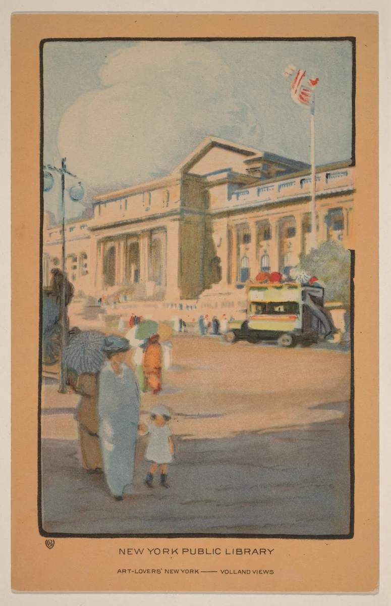 New York Public Library by Rachael Robinson Elmer, print, 1914