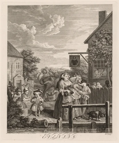 The Four Times of Day: Evening by William Hogarth, print, 1738