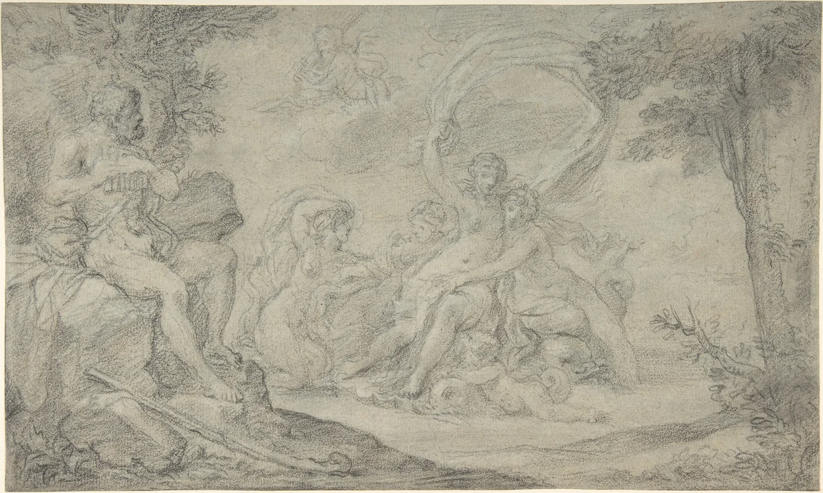 Polyphemus and Galatea by anonymous, drawing, 1700-1800