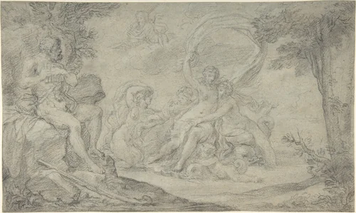 Polyphemus and Galatea by anonymous, drawing, 1700-1800