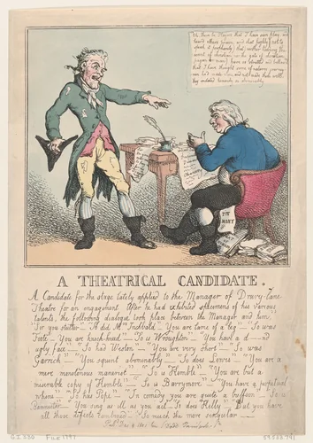 A Theatrical Candidate by Thomas Rowlandson, print, 1797