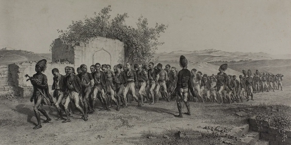Turkish Recruits Near Smyrna, November 10, 1837 by Denis Auguste Marie Raffet, print, 1847