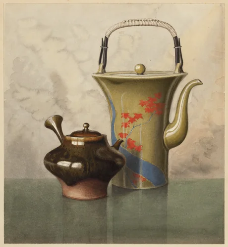 Asian Tea Pots by Henry Farrer, drawing, 1860-1903
