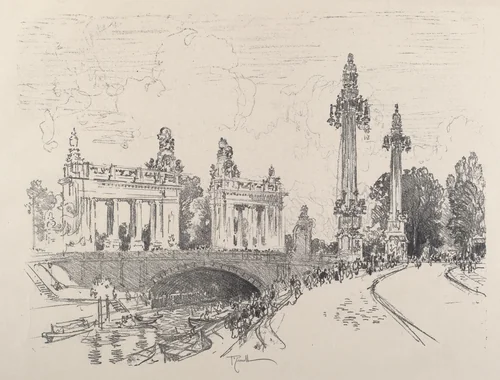 Bridge at Charlottenburg by Joseph Pennell, print, 1921