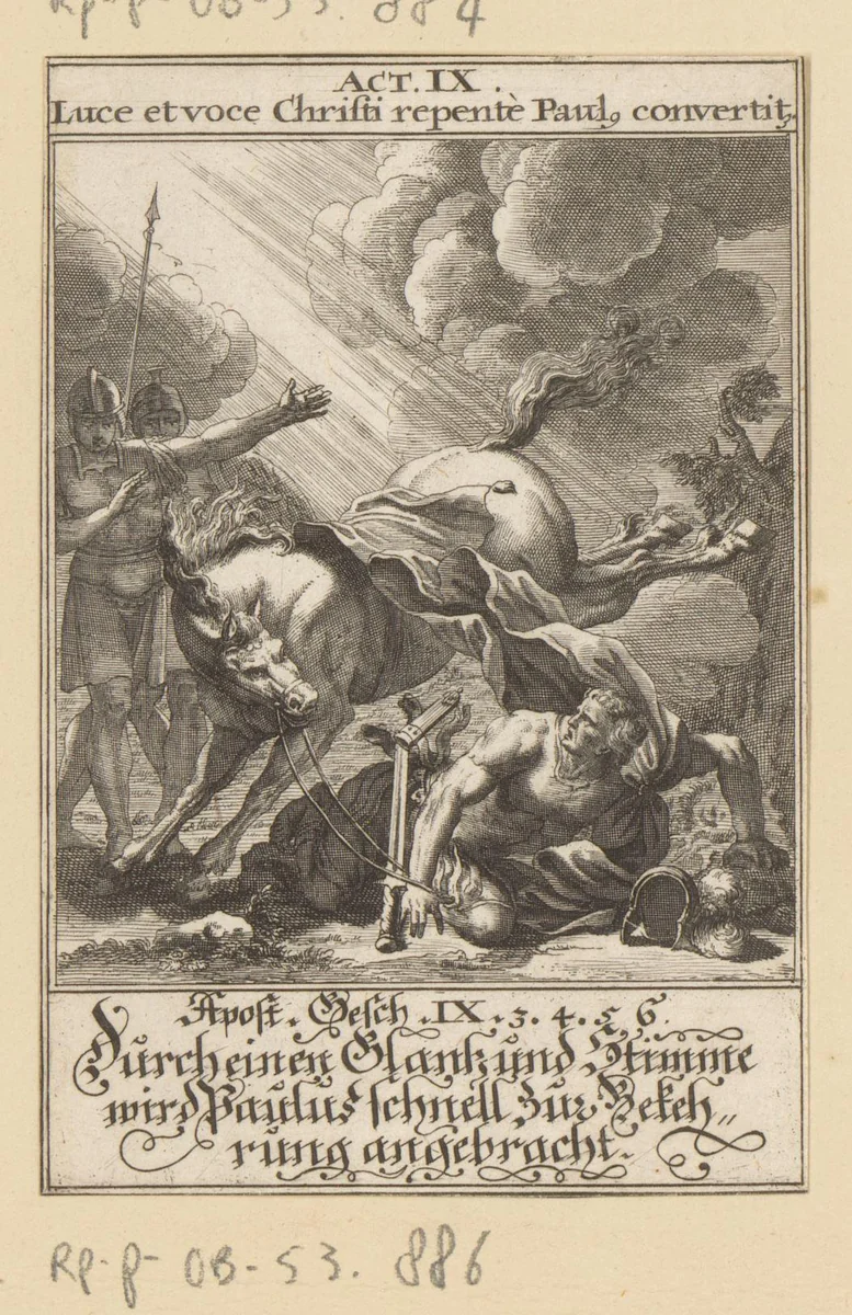 Bekering van apostel Paulus by anonymous, print, 1697