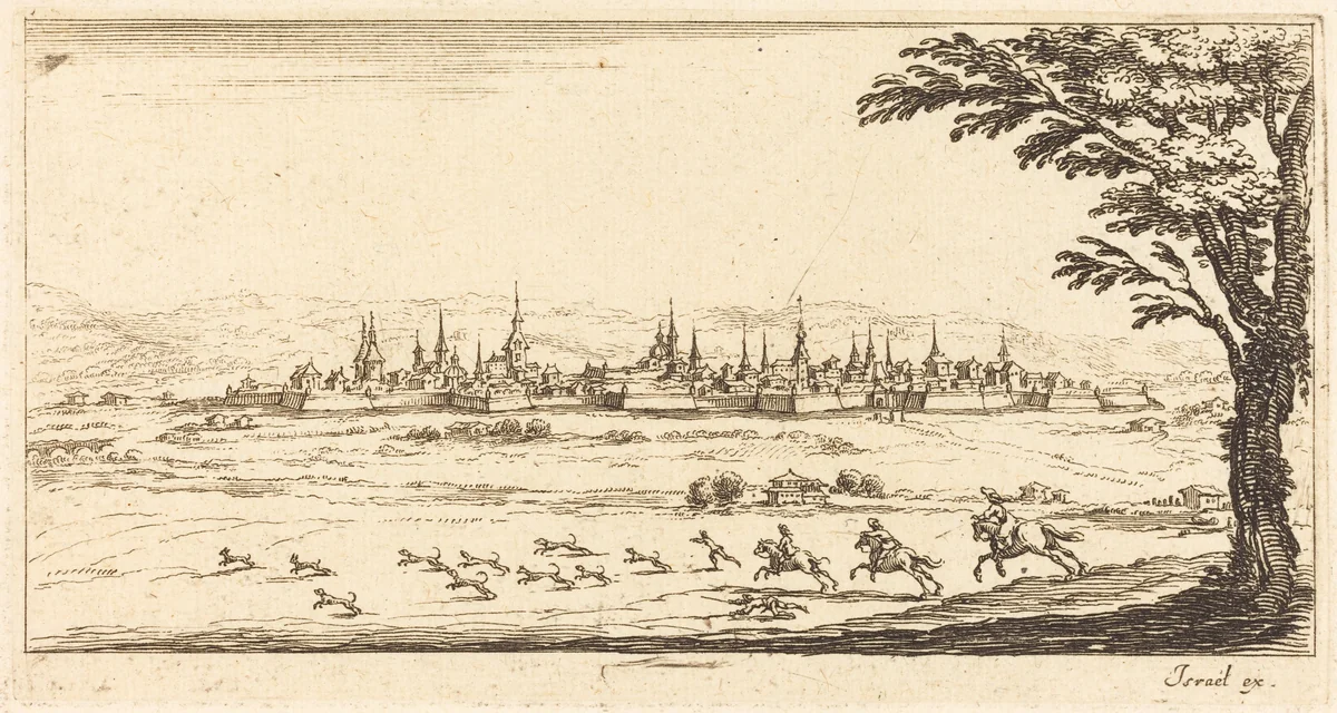 View of Nancy by Jacques Callot, print, 1635