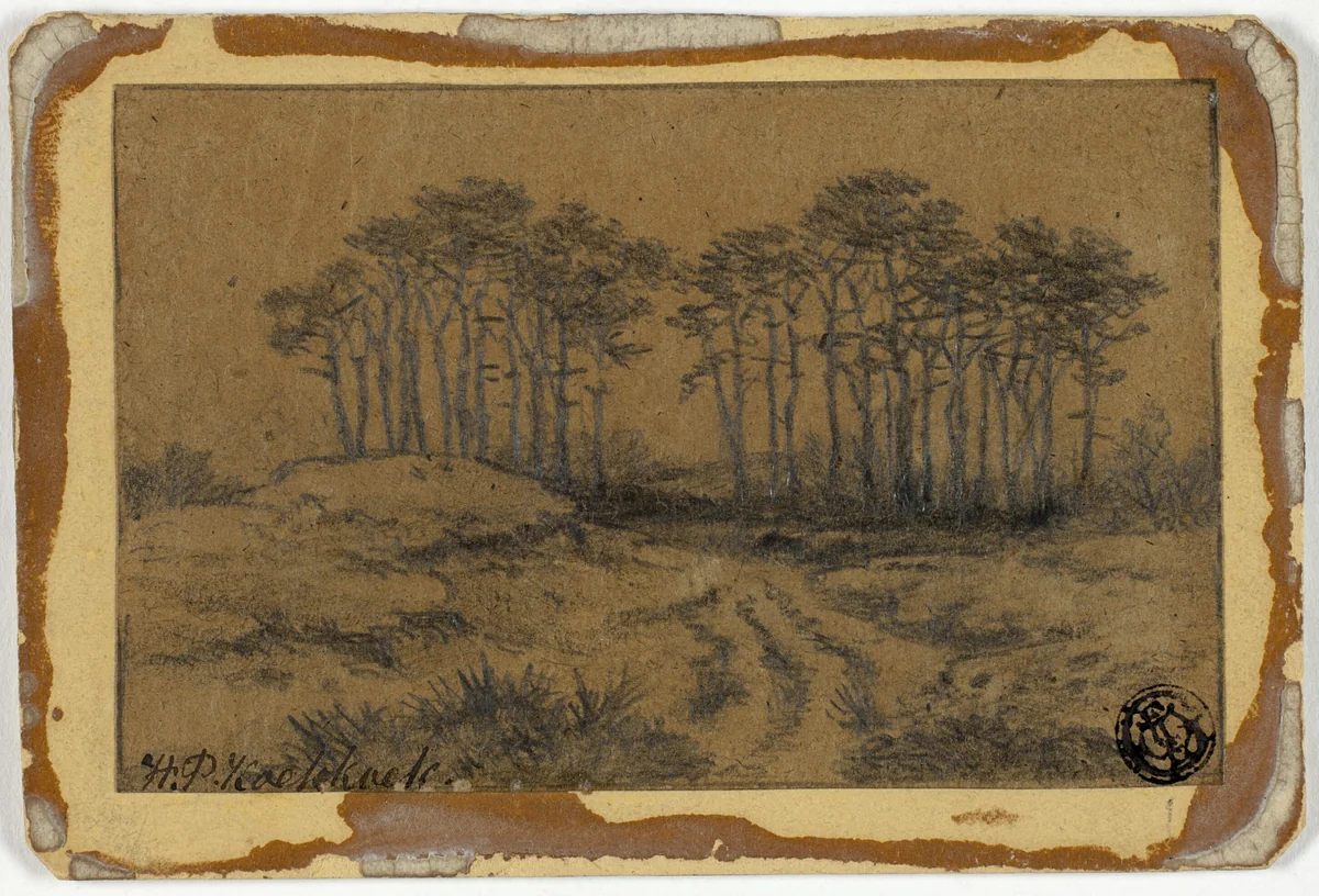 Path Through Trees by Hermanus Koekkoek, drawing, 1872-1883