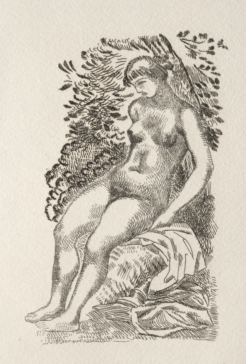 Illustration for a Poem by Pierre de Ronsard by Aristide Maillol, print, 1938
