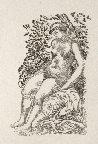 Illustration for a Poem by Pierre de Ronsard by Aristide Maillol, print, 1938