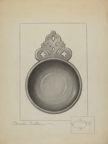 Pewter Porringer by Charles Cullen, index of american design, 1936