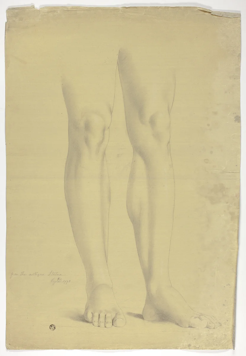 Legs after Antique Statue of Standing Figure by John Downman, drawing, 1775