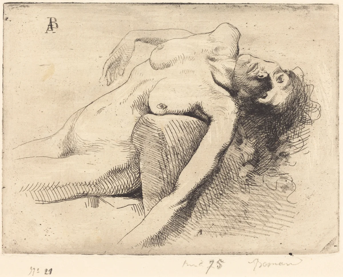 Dying Woman (La Mourante) by Albert Besnard, print, 1885