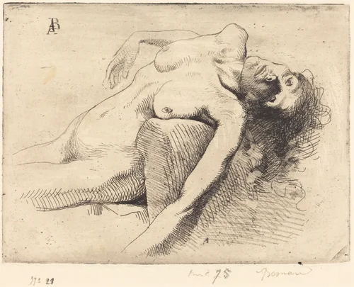 Dying Woman (La Mourante) by Albert Besnard, print, 1885