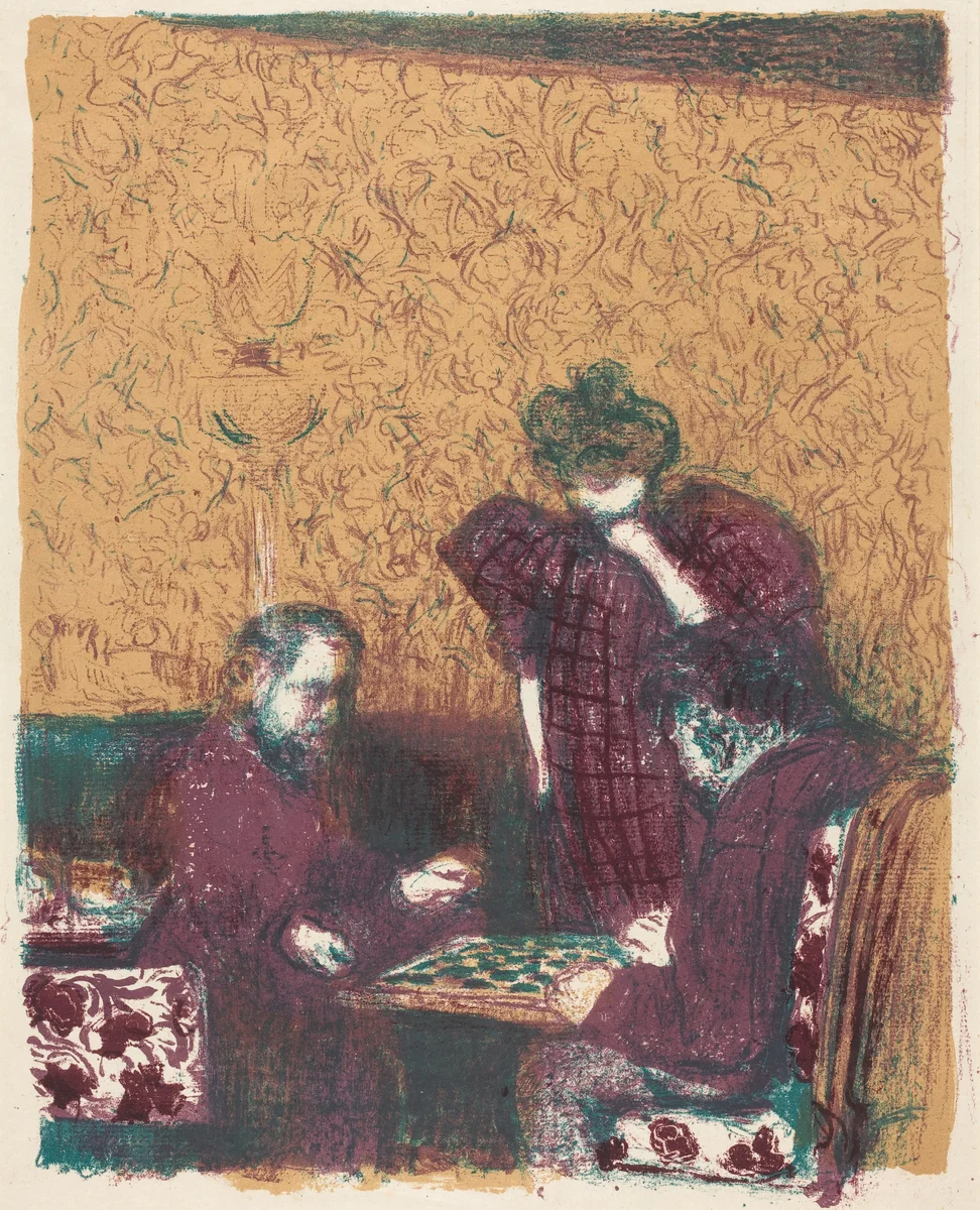 Game of Checkers (La partie de dames) by Edouard Vuillard, print, 1897-1899