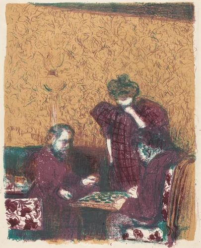 Game of Checkers (La partie de dames) by Edouard Vuillard, print, 1897-1899