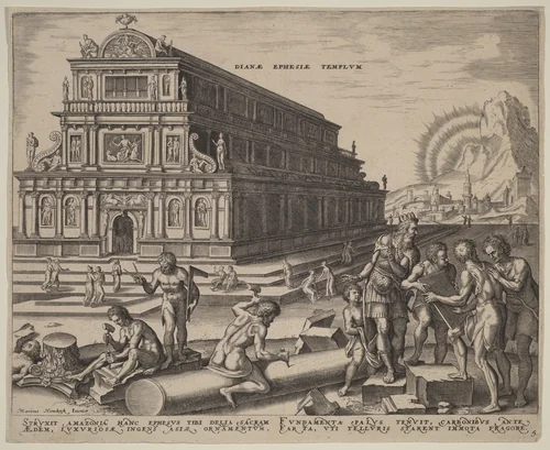 Dianae Ephesiae Templum (The Temple of Diana at Ephesus) by Philip Galle, print, 1572