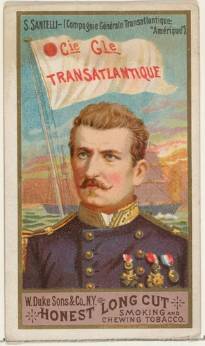 S. Santelli, from the Sea Captains series (N127) issued by Duke Sons & Co. to promote Honest Long Cut Tobacco by W. Duke, Sons & Co., print, 1887