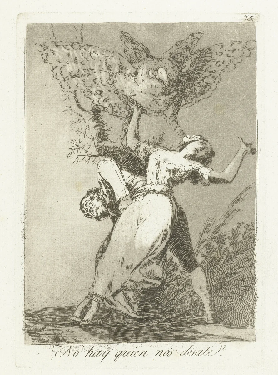 Kan niemand ons los maken? by Francisco de Goya, print, 1797-1799