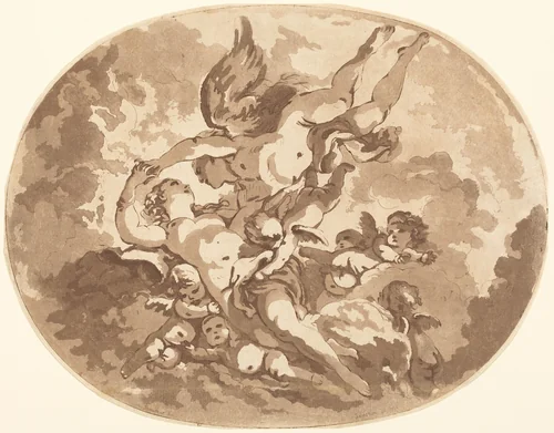 Eros and Psyche by François Boucher, print, 1766