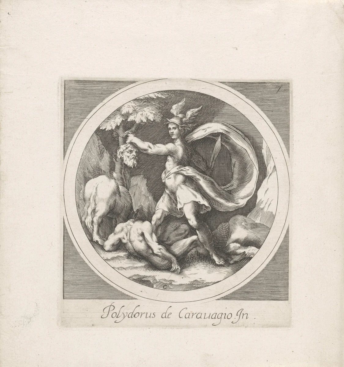 Mercurius met het hoofd van Argus by Unknown, print, 1590