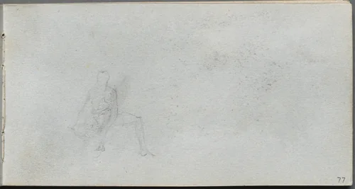Sketchbook, page 77: Figure Study by Ernest Meissonier, book, 1860-1869